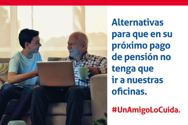 Boton para acceder a la información de pensionados. Juan comparte tiempo libre con su nieto